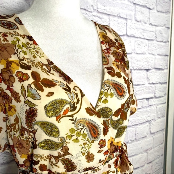 Drew by Anthropologie Floral Wrap Maxi Dress     Size Small - Picture 4 of 12